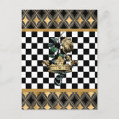  decoratieve kroon en Roos Briefkaart (Voorkant)