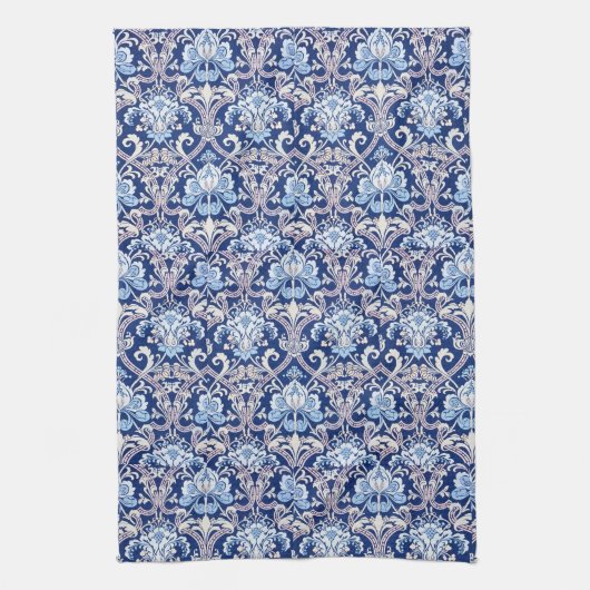 decoratieve kunst 19e-eeuws bloemontwerp theedoek (Verticaal)