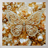Decoratieve kunst Zilver en Goud - Vlinders #1