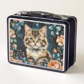 Decoratieve kussen kitten en  bloemen (Achterkant)