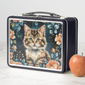 Decoratieve kussen kitten en  bloemen (In situ)