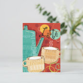 Decoratieve latte potten en bekers briefkaart (Staand voorkant)