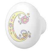 Decoratieve letter C monogramme handvatknop Keramische Knop (Rechts)