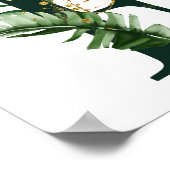 Decoratieve letter E met Poster van tropische blad (Hoek)