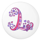 Decoratieve letter L monogrammen handvatknop Keramische Knop (Voorkant)