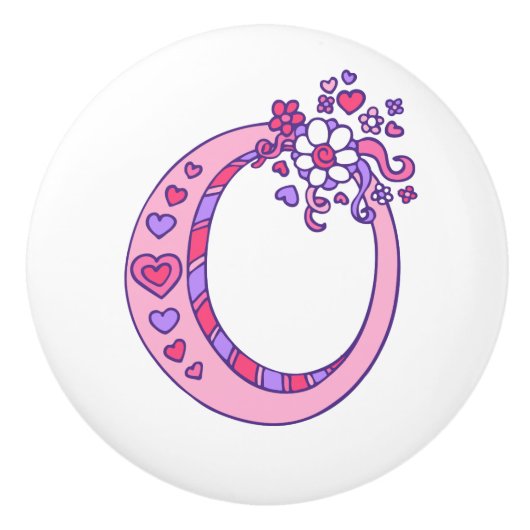 Decoratieve letter O monogram handvat knop (Voorkant)