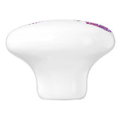 Decoratieve letter R monogram roze handvat knop (Zijkant)