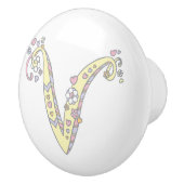 Decoratieve letter V monogram handvat pull knop (Rechts)