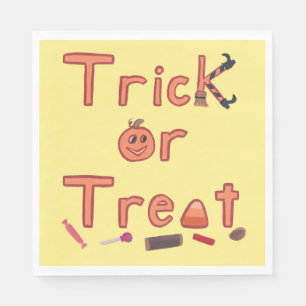 Decoratieve Letters Trick or treat Halloween serve Servet