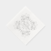 Decoratieve loof rand Vrolijk kerstfeest Folie Servetten (Rechts)