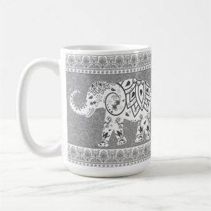 Decoratieve Lotus Mandala Olifant Koffiemok