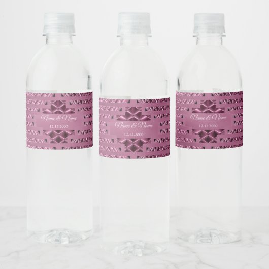 Decoratieve Magenta Waterfles Label Waterfles Etiket (Flessen)