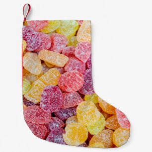 Decoratieve marmalade snoep gele en oranje gelei kleine kerstsok