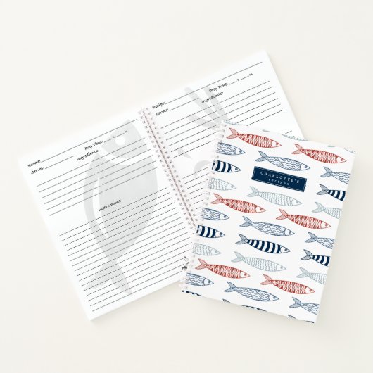 Decoratieve mediterrane sardines vis recept notitieboek (Binnen)
