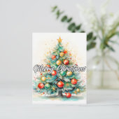 Decoratieve Merry Christmas Holiday Tree Briefkaart (Staand voorkant)
