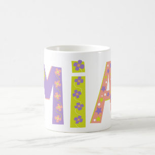 Decoratieve Mia bloemen en sterrenmok Koffiemok