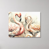 Decoratieve moderne stijlvolle flamingo's canvas afdruk (Voorkant)