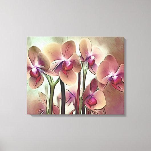 Decoratieve moderne stijlvolle orchideeën canvas afdruk (Voorkant)