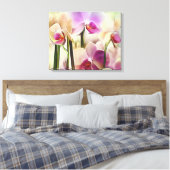 Decoratieve moderne stijlvolle orchideeën canvas afdruk (Insitu (Slaapkamer))