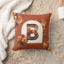 Decoratieve MONOGRAM ( ELKE LETTER ) Herfst Bloeme