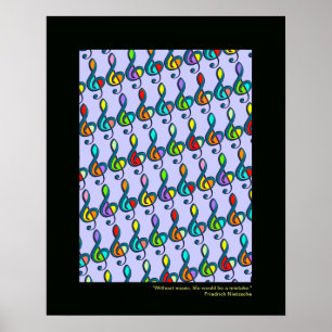 decoratieve muzieknotitie poster