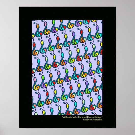 decoratieve muzieknotitie poster (Voorkant)