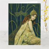 Decoratieve Nymph Large Greetings Card Kaart (Gele Bloem)