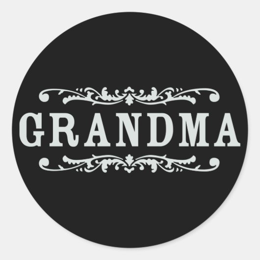 Decoratieve oma ronde sticker (Voorkant)