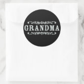 Decoratieve oma ronde sticker (Tas)