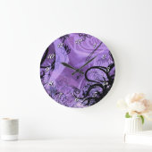 Decoratieve Paarse wandklok met zwart en  patroon Grote Klok (Huis)