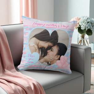 Decoratieve pastel Moederdag foto Kussen