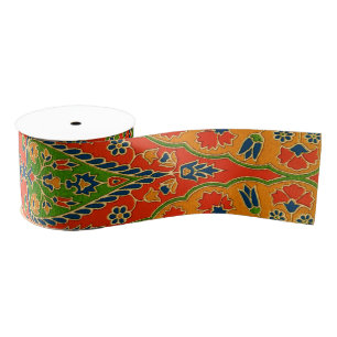 Decoratieve Perzische bloemenprint Grosgrain Lint