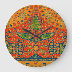 Decoratieve Perzische bloemenprint Grote Klok