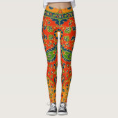 Decoratieve Perzische bloemenprint Leggings (Voorkant)
