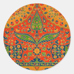 Decoratieve Perzische bloemenprint Ronde Sticker