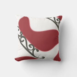 Decoratieve piloot van rood/wit patroon kussen