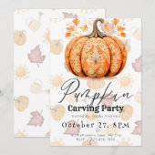  decoratieve pompoen carving party kaart (Voorkant / Achterkant)