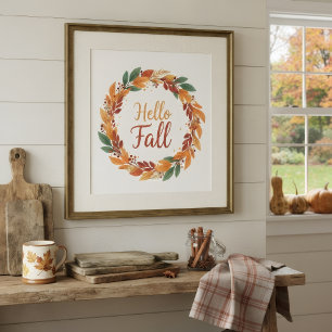Decoratieve poster met Hallo Herfst