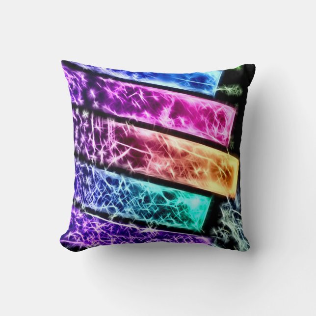 Decoratieve Rainbow Keys Fractal Pluche Sierkussen (Voorkant)
