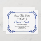 Decoratieve rand De datumkaart opslaan Aankondigingskaart (Voorkant / Achterkant)