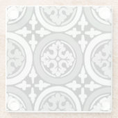 Decoratieve renaissance Rosette Tile Design Glazen Onderzetter (Achterkant)
