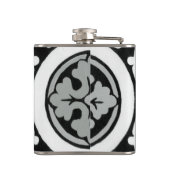 Decoratieve renaissance Rosette Tile Design Heupfles (Achterkant)