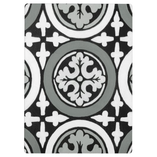 Decoratieve renaissance Rosette Tile Design Klembord (Achterkant)