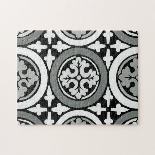 Decoratieve renaissance Rosette Tile Design Legpuzzel (Horizontaal)