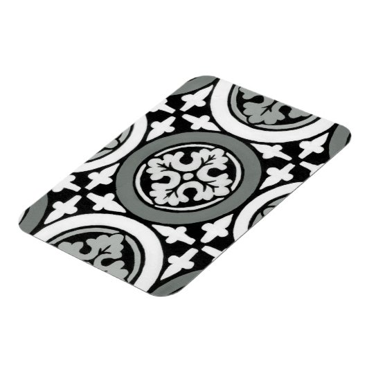 Decoratieve renaissance Rosette Tile Design Magneet (Linkerzijde)