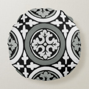 Decoratieve renaissance Rosette Tile Design Rond Kussen