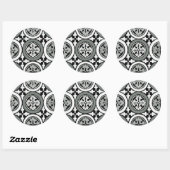 Decoratieve renaissance Rosette Tile Design Ronde Sticker (Vel)
