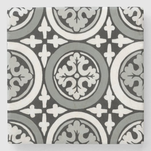 Decoratieve renaissance Rosette Tile Design Stenen Onderzetter (Voorkant)