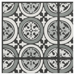 Decoratieve renaissance Rosette Tile Design Stof
