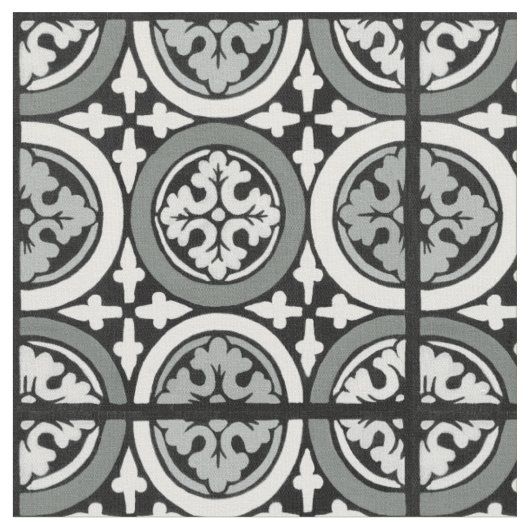 Decoratieve renaissance Rosette Tile Design Stof (Close Up)